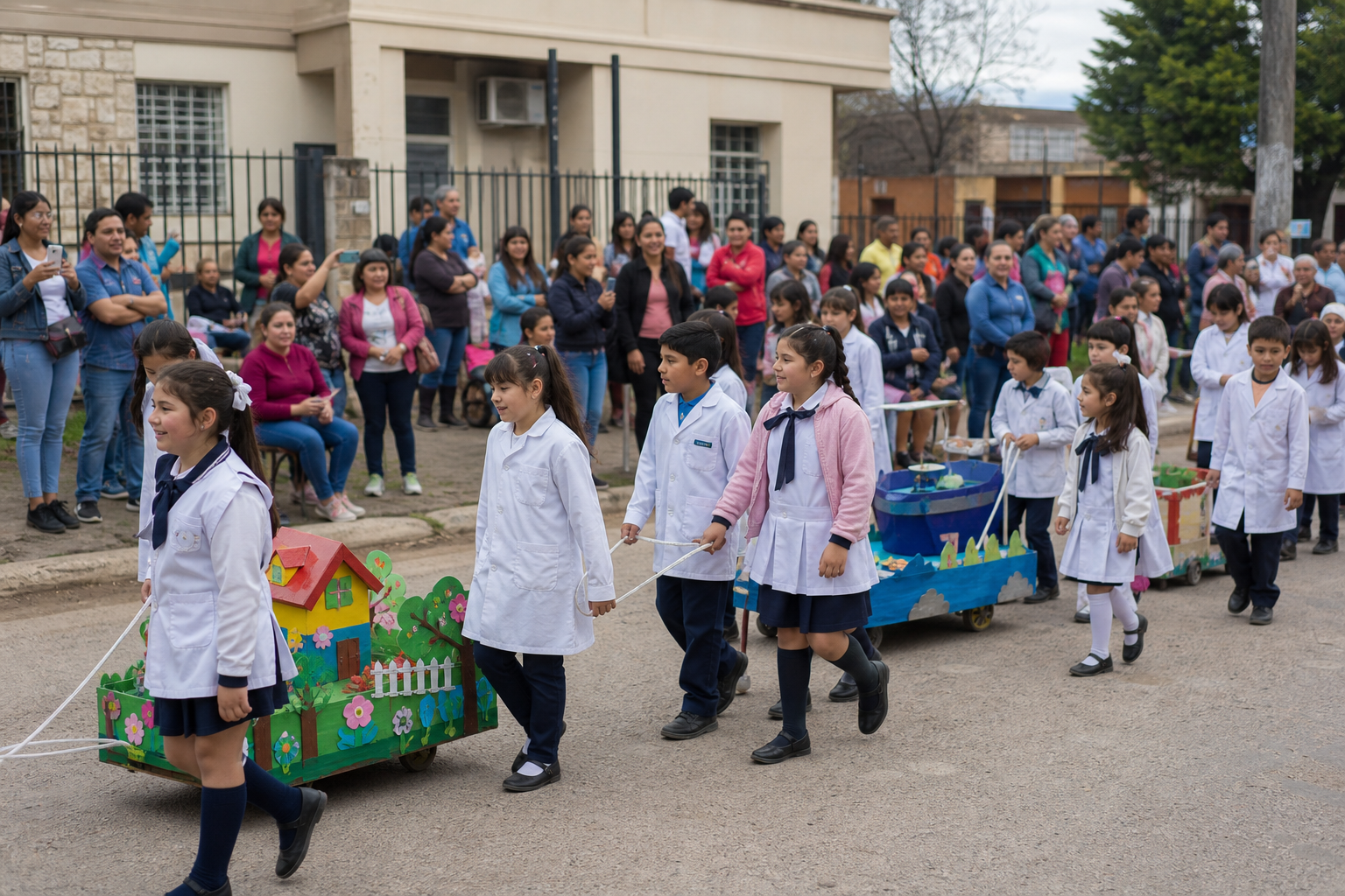 Perico: estudiantes del Colegio Cristo Rey participaron de un colorido desfile por la Fiesta Nacional de los Estudiantes
